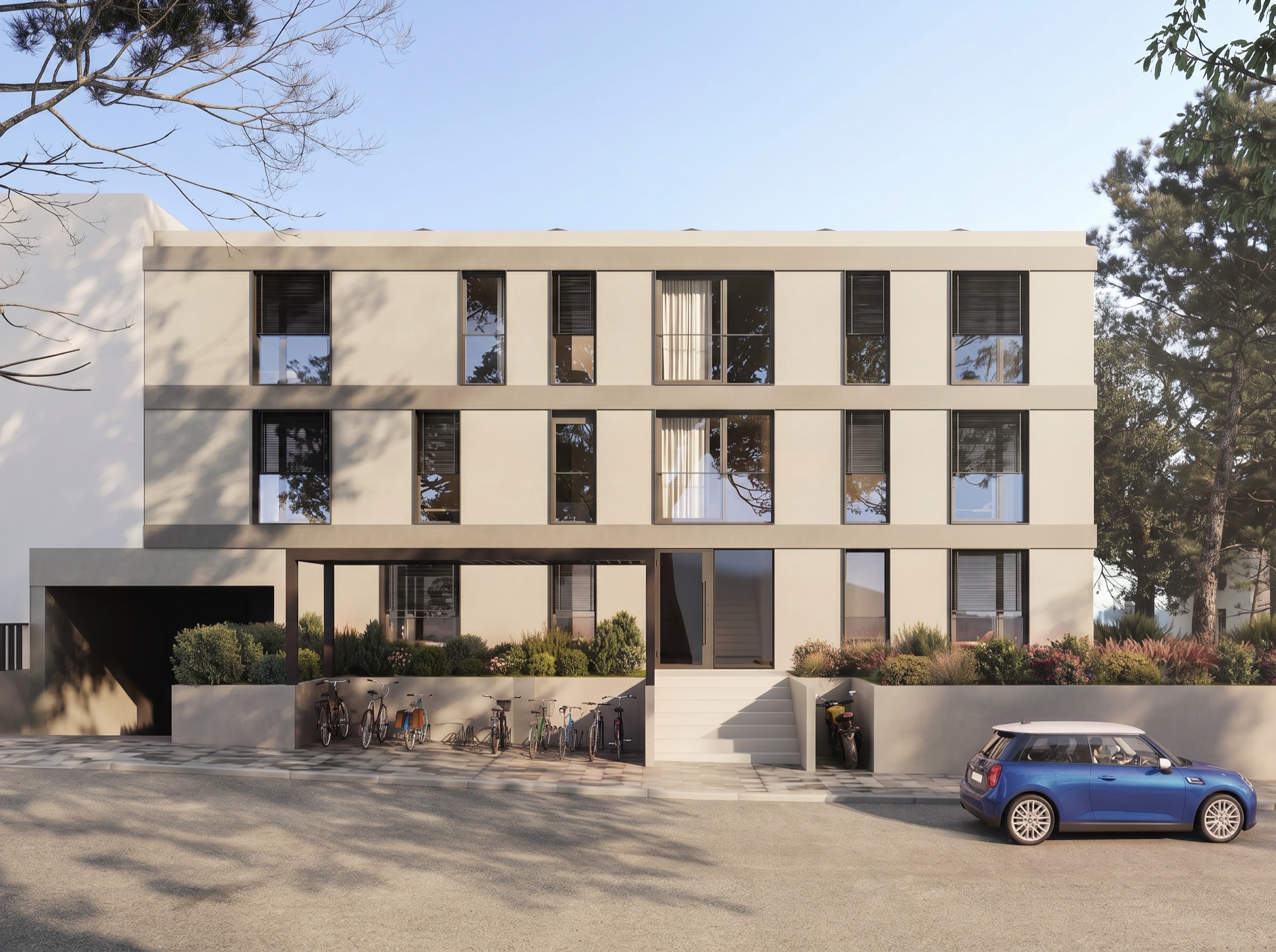 Façade sur rue de la résidence Les Tuileries